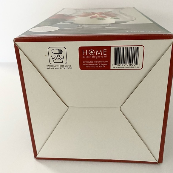 Home for the Holiday Poinsettia Christmas Hurricane Lampe Tempête Candle Holder - Picture 13 of 13